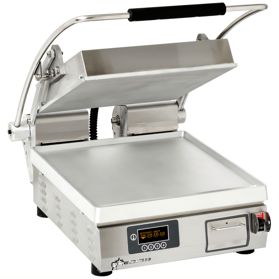 Product image #1 for Star Pro-Max 2.0 14-Inch Smooth-Top and Bottom Commercial Sandwich Grill / Panini Press with Electronic Controls