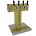 Thumbnail image #1 for Glastender Countertop Air-Cooled 4-Faucet Tee Draft Dispensing Tower, Polished Brass Finish