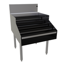 Glastender Free-Standing 5-Step Stainless Steel Underbar Liquor Steps, 24 Inch W x 29 Inch D