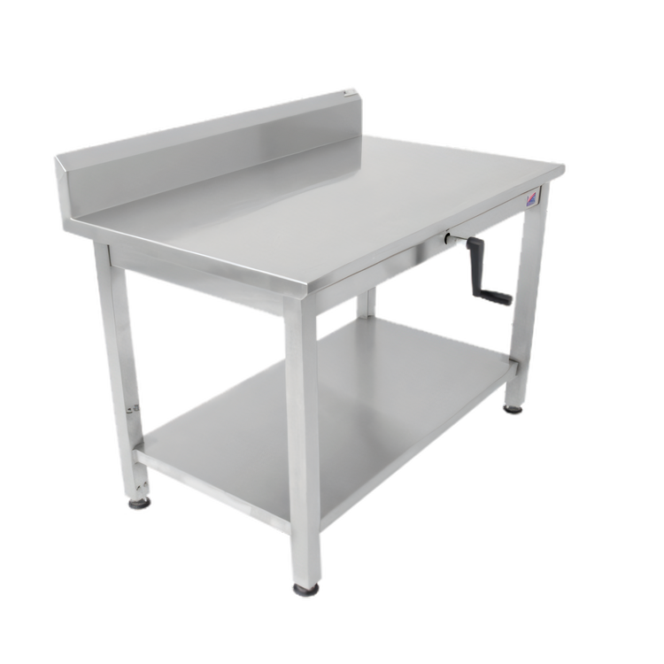 Product image #1 for John Boos ADA Adjustable-Height Stainless Steel Work Table with Backsplash and Undershelf, 72 x 30 Inch
