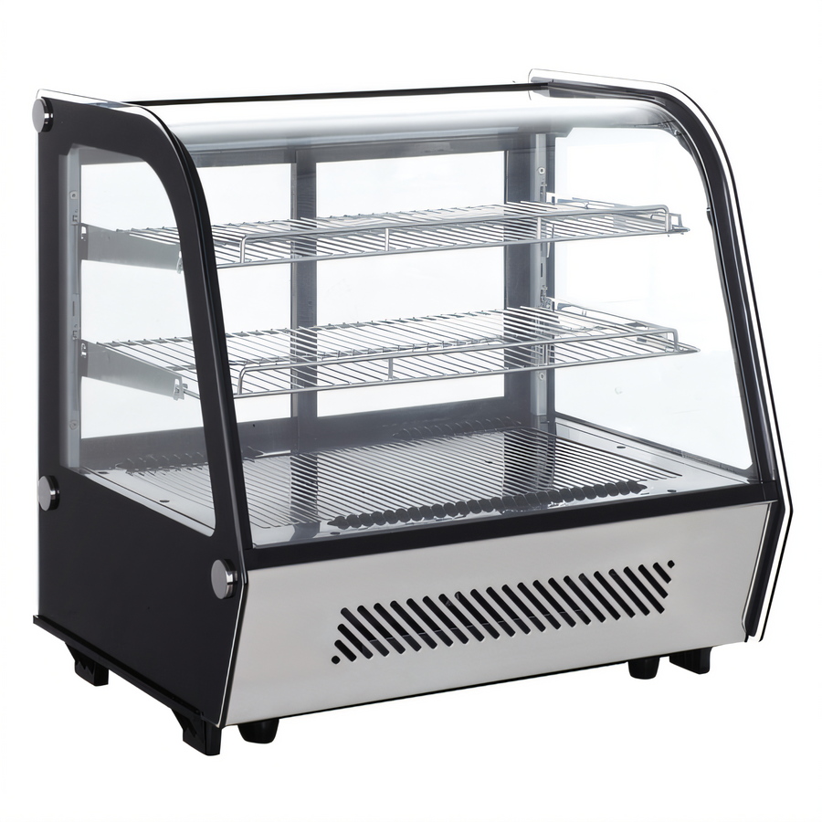 Product image #1 for BakeryXpress 28-Inch Countertop Full-Service Refrigerated Display Case with Curved Front Glass
