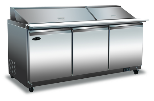 Product image #1 for Serv-Ware 72-Inch 3-Door 30-Pan Mega Top Sandwich Prep Table