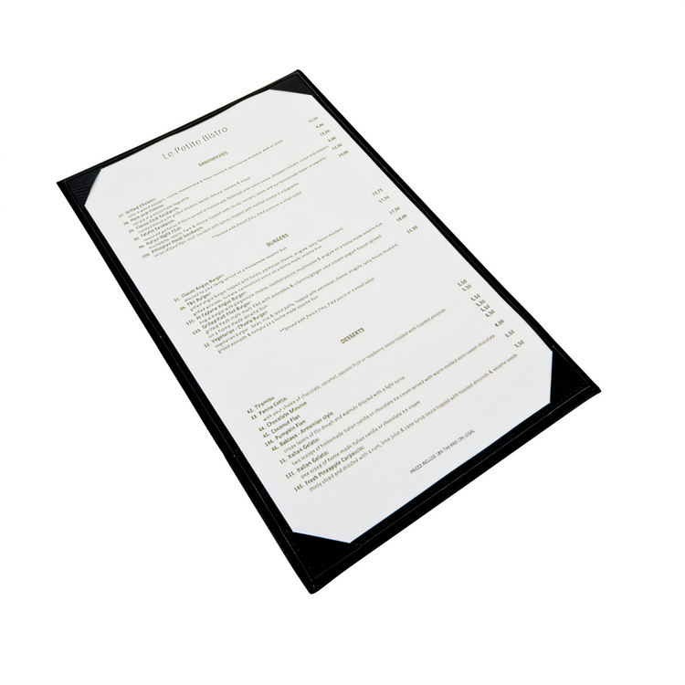 Product image #1 for Winco Black Leather-Like Single Legal-Size Menu Cover