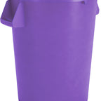 Thumbnail image #1 for CFS Brands Bronco 84103289 32 Gallon Round Stackable Waste Container, Purple Case of 4