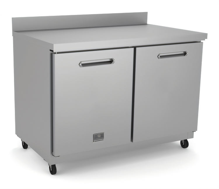 Product image #2 for Kelvinator Commercial 48-Inch Two-Section Worktop Freezer with Backsplash and Self-Contained Rear-Mounted Refrigeration