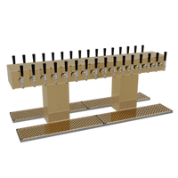 Glastender DT-32-PBR Double-Sided Countertop Draft Dispensing Tower with 32 Polished Brass Faucets