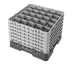 Thumbnail image #2 for Cambro Camrack® Full Size Low-Profile 25-Compartment Glass Rack, Teal with 6 Soft Gray Extenders