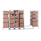 Thumbnail image #1 for Metro qwikTRAK LBTAC Double-Deep Stationary Intermediate Unit Kit, Floor Track, Chrome-Plated
