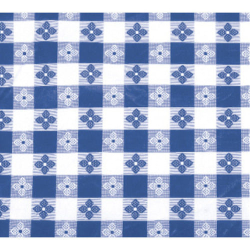 Product image #1 for Winco Blue Checkerboard Rectangular Vinyl Tablecloth, 52 x 90 Inches