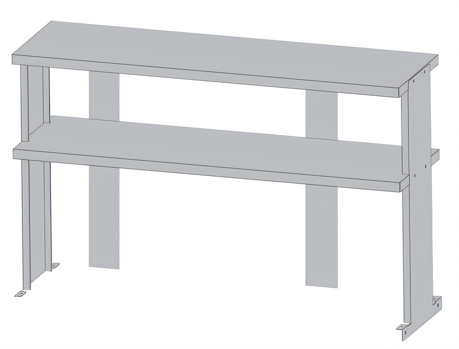 Product image #1 for Turbo Air Double Stainless Steel Overshelf for 72-Inch Work Tables