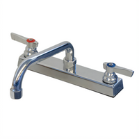Advance Tabco Heavy-Duty Lead-Free Deck-Mounted Manual Faucet with 8-Inch Swing Spout, 8-Inch Centers