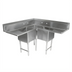 Thumbnail image #1 for John Boos Pro-Bowl 3-Compartment Corner Sink with Dual Drainboards