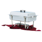 Thumbnail image #1 for Vollrath Trimline II 99850 Full-Size 9-Quart Rectangular Stainless Steel Chafer with Lift-Off Dome Cover, Canned Fuel