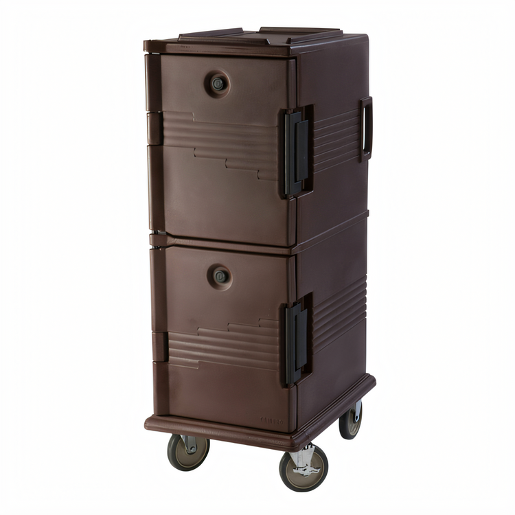 Product image #1 for Cambro Ultra Camcart Non-Electric Front-Loading Insulated Food Pan Carrier, 60 Qt., Dark Brown