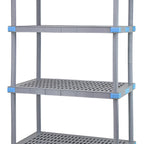Thumbnail image #1 for Quantum Millenia QP243674VS-4 36"W x 24"D x 74"H Gray Polymer Stationary Starter Shelving Unit with 4 Open Grid Shelves