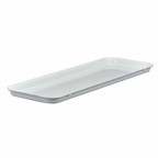 Thumbnail image #1 for Cambro 926MT148 Rectangular White Fiberglass Market Display Tray, 8-7/8 x 25-9/16 Inches, Dishwasher Safe Case of 12