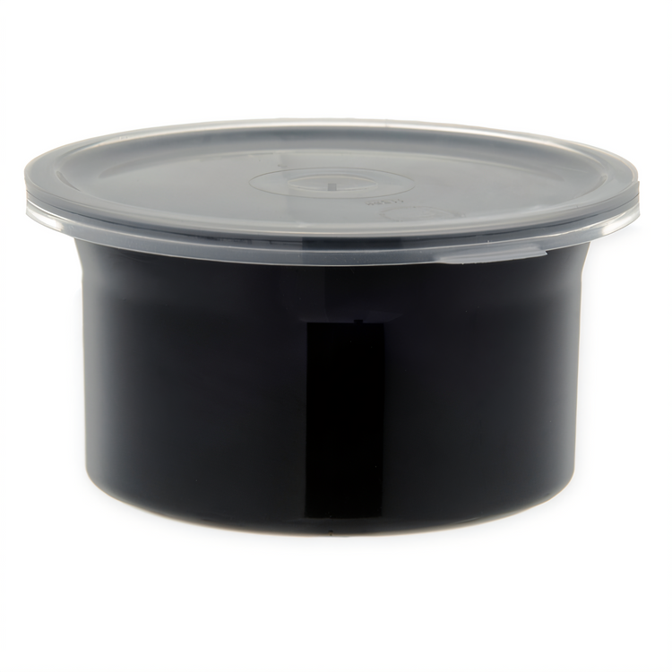 Product image #1 for Carlisle Classic Crock 0.6 Qt Black Round Salad Bar Crock with Snap-On Lid