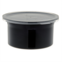 Carlisle Classic Crock 0.6 Qt Black Round Salad Bar Crock with Snap-On Lid