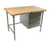 Thumbnail image #1 for John Boos 48-Inch x 30-Inch Edge Grain Maple Top Work Table with Open Cabinet Base and 3 Drawers