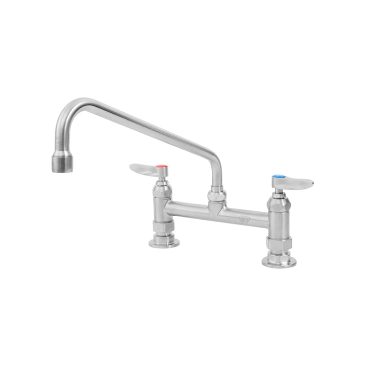 Product image #1 for EverSteel Stainless Steel Double Pantry Manual Mixing Faucet, 8-Inch Centers, Deck Mount, 12-Inch Swing Nozzle