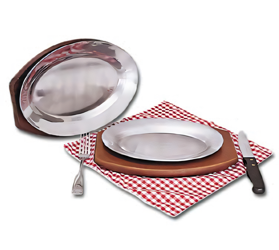 Product image #1 for Admiral Craft Oval Cast Aluminum Steak Platter, 11-1/2 x 8 Inches