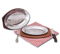 Admiral Craft Oval Cast Aluminum Steak Platter, 11-1/2 x 8 Inches