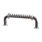 Thumbnail image #1 for Perlick Corporation 4065-12 Pass-Thru Glycol-Cooled 12-Faucet Countertop Brew Pipe Draft Beer Tower, 2-Column Stainless Steel Matte Finish