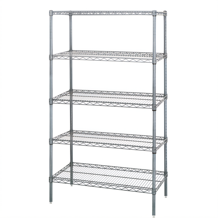 Product image #1 for Quantum Stationary 5-Shelf Chrome Plated Wire Shelving Starter Kit, 36"W x 18"D x 74"H