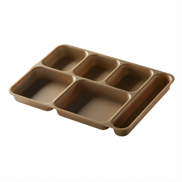 Product image #2 for Cambro Camwear® Separator® 6-Compartment Rectangular Polycarbonate Meal Delivery Tray