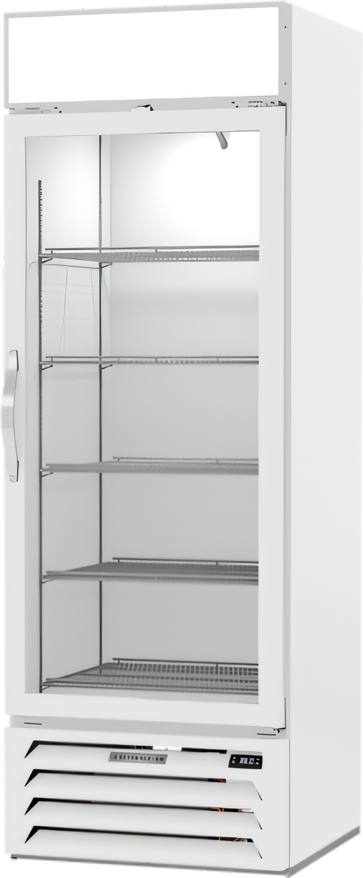 Product image #1 for Beverage-Air MarketMax 1-Section White Reach-In Glass Door Merchandiser Refrigerator, 19.08 Cu. Ft., Bottom Mount