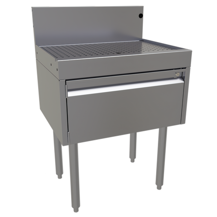 Product image #1 for Glastender Underbar Drainboard Half Cabinet with Door, 24 Inch Wide x 19 Inch Deep, Stainless Steel