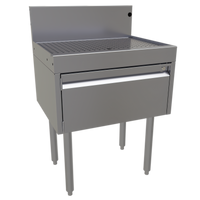 Glastender Underbar Drainboard Half Cabinet with Door, 24 Inch Wide x 19 Inch Deep, Stainless Steel