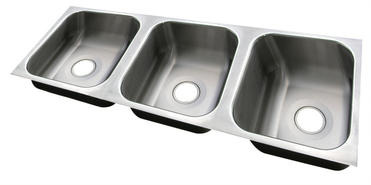 Product image #1 for Advance Tabco Smart Series 3-Compartment Undermount Sink Bowl, 10 x 14 x 10 Inch, 18 Gauge 304 Stainless Steel