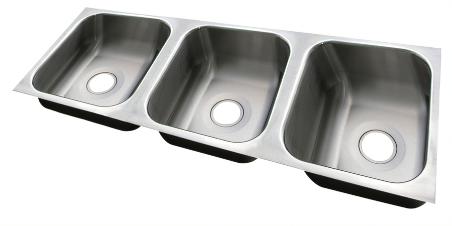 Product image #1 for Advance Tabco Smart Series 3-Compartment Undermount Sink Bowl, 10 x 14 x 10 Inch, 18 Gauge 304 Stainless Steel