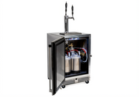 Perlick Mobile Tap Nitro & Coffee or Wine Refrigerated Beverage Dispenser with 2 Faucets and Casters