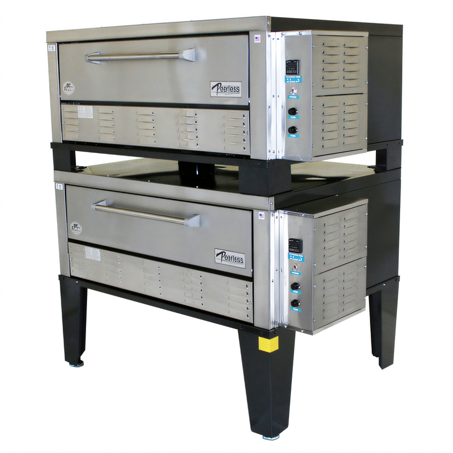 Product image #1 for Peerless Double-Stacked Electric Deck Oven with 2 Decks and 42" x 32" Steel Deck Interior