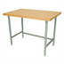 Thumbnail image #1 for Advance Tabco Maple Top Work Table with Stainless Steel Base, 60 x 24 Inches