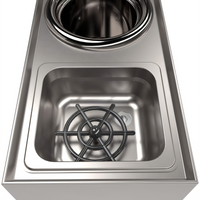 BK Resources 8-Inch Underbar Speed Station with Glass Rinser, Dipper Well Faucet, 4-Inch Riser and Pedestal Base