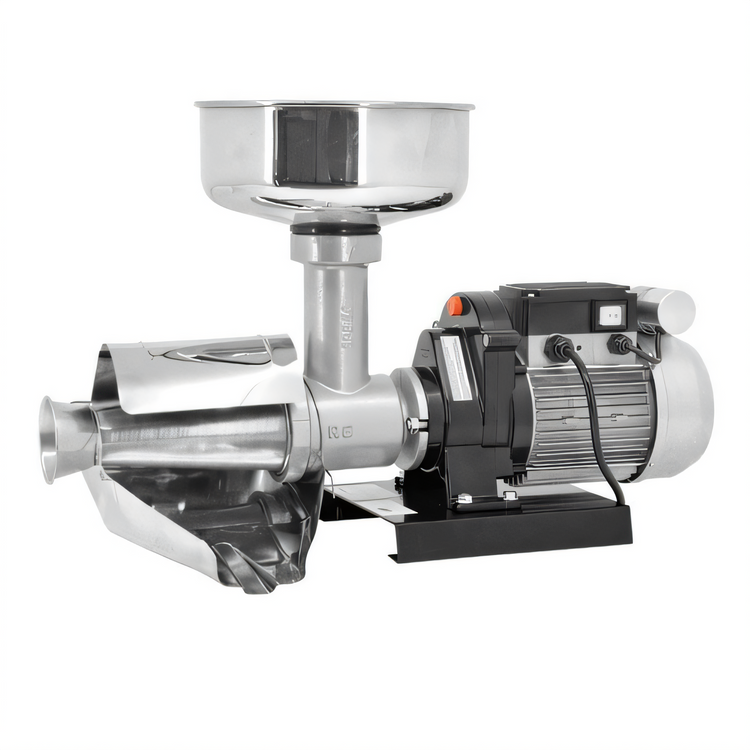 Product image #1 for Trento Electric Tomato Squeezer with 18/10 Stainless Steel Filter Cone, Funnel and Drip Pan