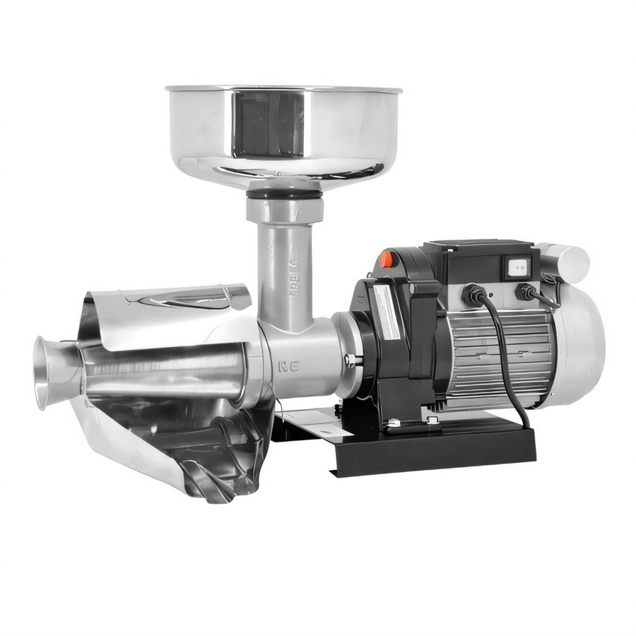 Product image #1 for Trento Electric Tomato Squeezer with 18/10 Stainless Steel Filter Cone, Funnel and Drip Pan