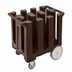 Thumbnail image #2 for Cambro 6-Column Dish Caddy Cart for 7-Inch Plates with Vinyl Dust Cover, Dark Brown