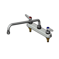 T&S Brass B-1134 Low-Lead ADA Compliant Workboard Faucet, 8-Inch Centers, Quarter-Turn Eterna Cartridges, Lever Handles, Swing/Swivel Spout