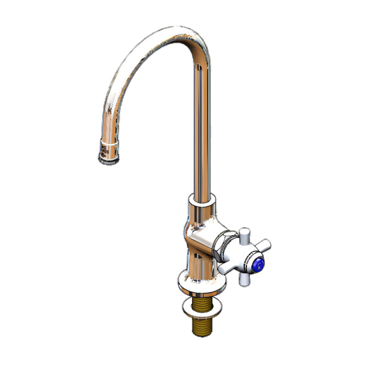 Product image #1 for T&S Brass Self-Closing Deck-Mounted Single Pantry Faucet with Rigid Gooseneck