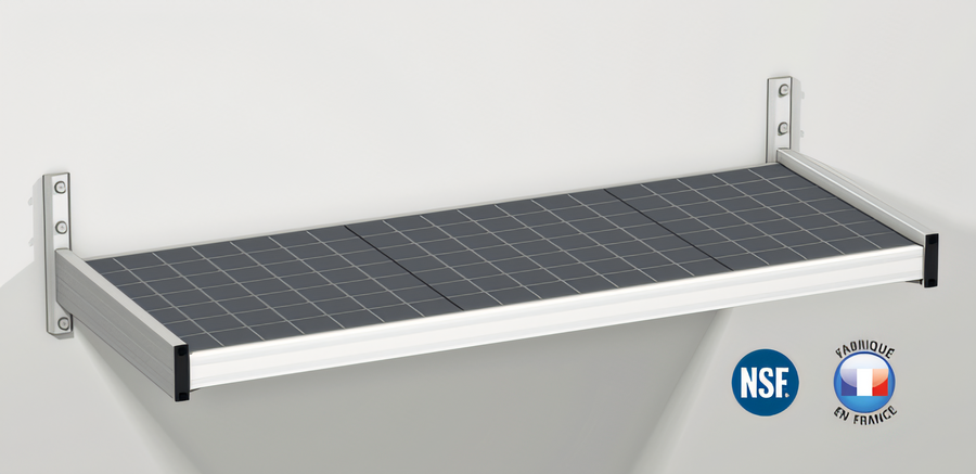 Product image #1 for Fermod Solid Wall-Mounted Shelving Unit with Removable Polymer Inserts, 59 Inch W x 18 Inch D