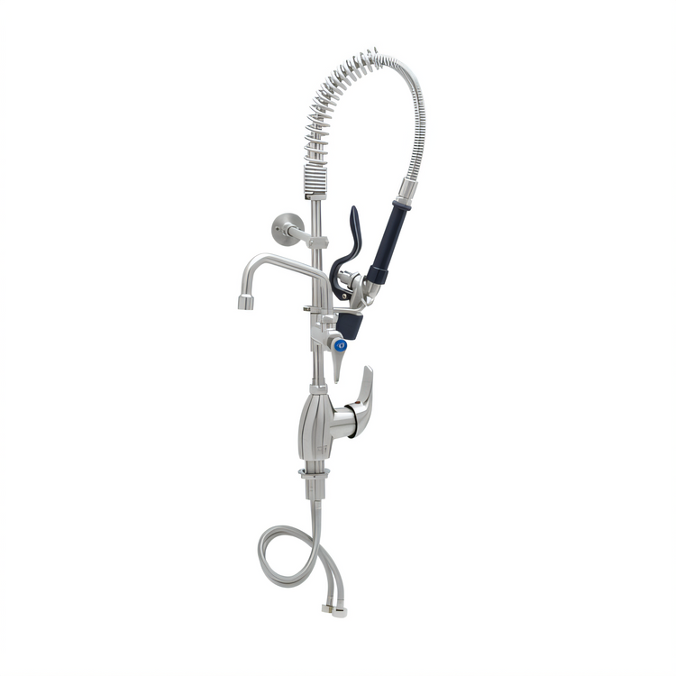 Product image #1 for T&S Brass Mini Pre-Rinse Unit, Single-Hole Deck Mount, 6-Inch Swing Nozzle