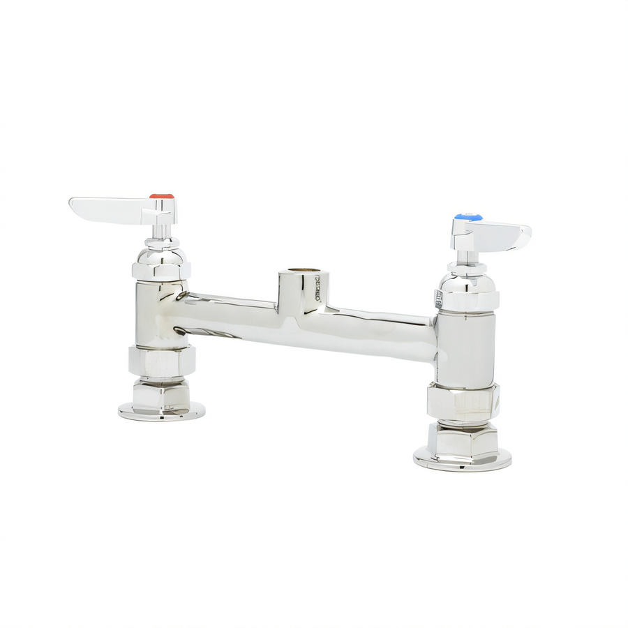 Product image #1 for T&S Brass Deck-Mount Manual Faucet Base with Lever Handles, 8-Inch Centers, Rigid Base Only