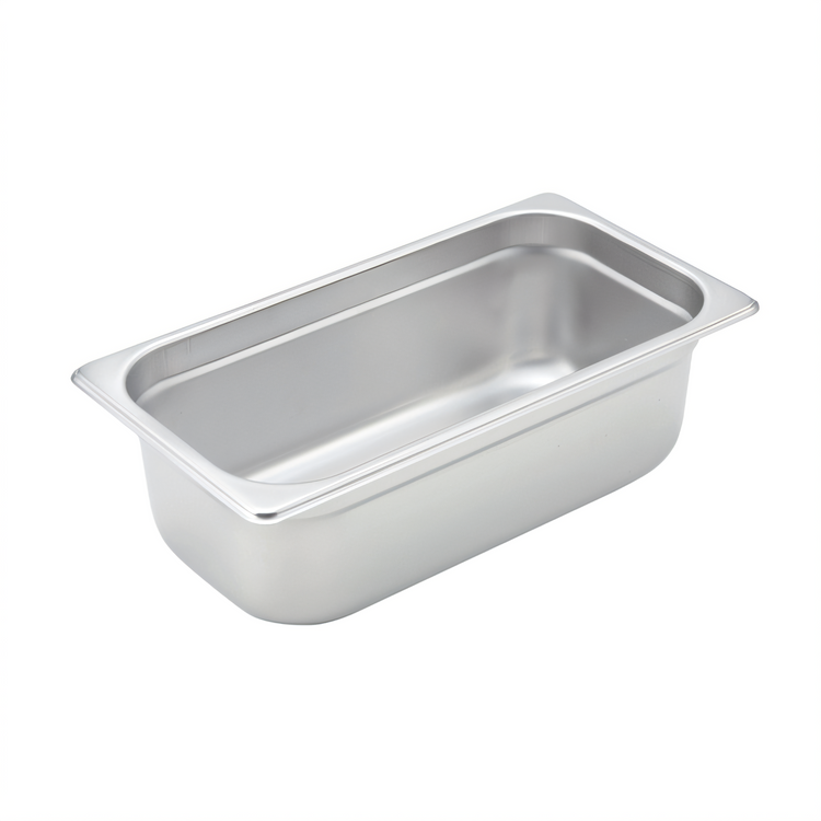 Product image #1 for Winco 1/3 Size 4-Inch Deep Anti-Jamming 24 Gauge 18/8 Stainless Steel Solid Steam Table Pan