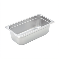 Winco 1/3 Size 4-Inch Deep Anti-Jamming 24 Gauge 18/8 Stainless Steel Solid Steam Table Pan