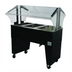 Thumbnail image #1 for Advance Tabco Triumph (Supreme) Ice-Cooled Portable Food Buffet Table with Stainless Steel Top, Open Base, 3-Pan, Black Vinyl Clad, 47-1/8 Inch