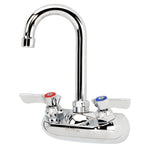 Thumbnail image #1 for Krowne Silver Series 10-400L Commercial Wall-Mounted Gooseneck Faucet, 4-Inch Centers, 3-1/2-Inch Spout, Ceramic Valve Case of 20